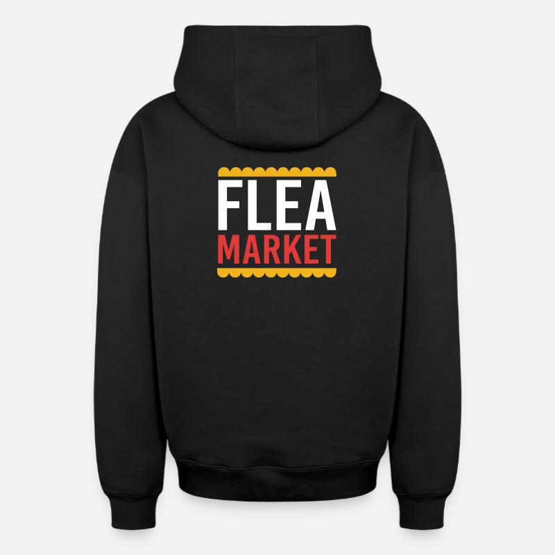 Marché aux puces - Sweat à capuche unisexe zippé oversize épais SPREAD - noir