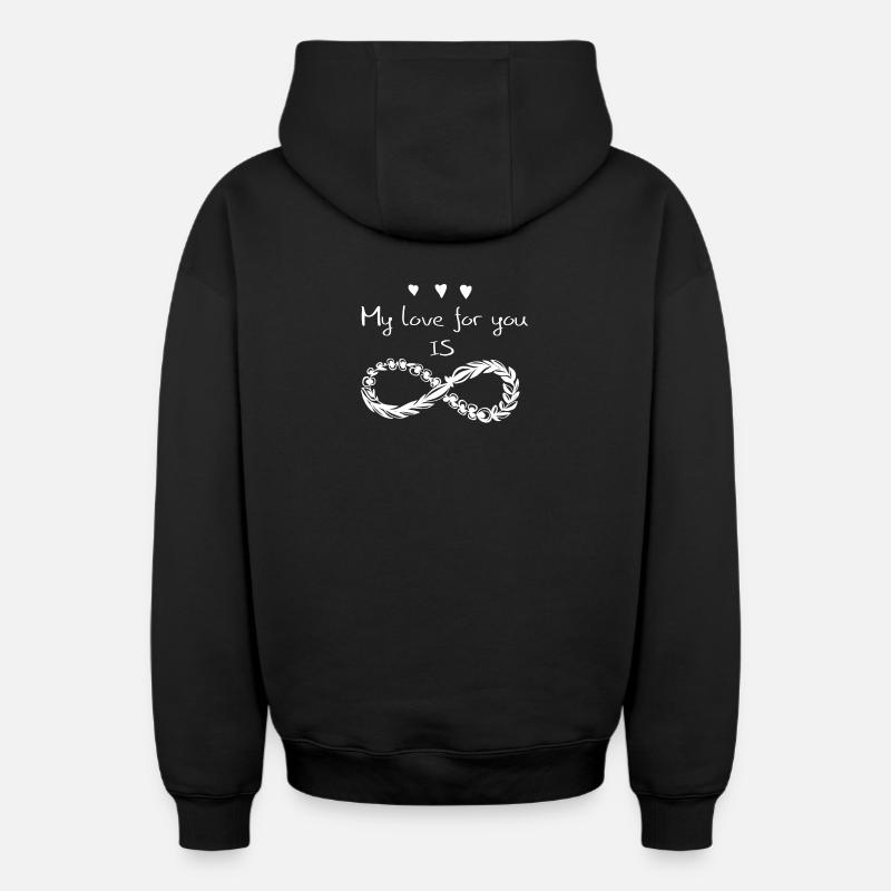 Amour - Sweat à capuche unisexe zippé oversize épais SPREAD - noir