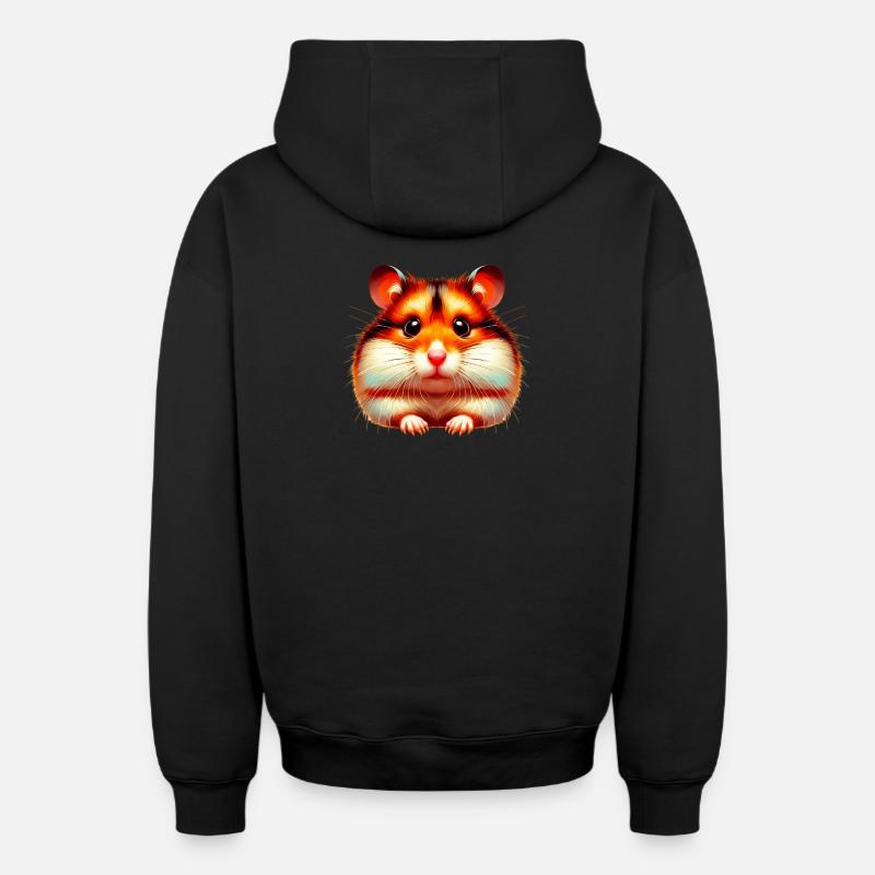 Hamster - Sweat à capuche unisexe zippé oversize épais SPREAD - noir