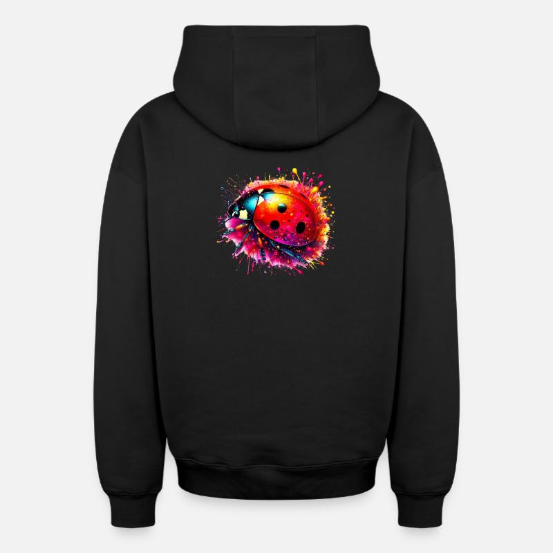 Coccinelle - Sweat à capuche unisexe zippé oversize épais SPREAD - noir
