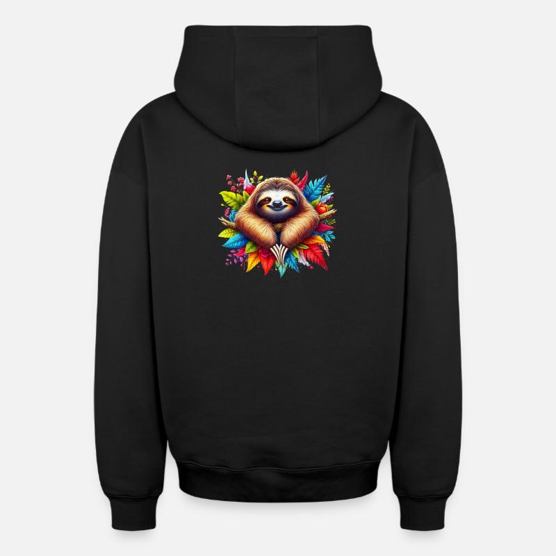 Paresse - Sweat à capuche unisexe zippé oversize épais SPREAD - noir