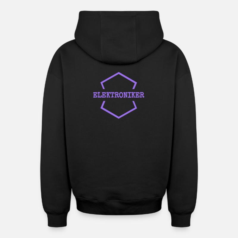 Électronique - Sweat à capuche unisexe zippé oversize épais SPREAD - noir