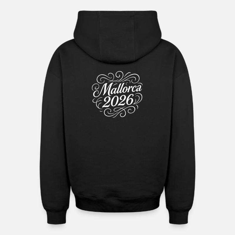 Majorque 2026 - Sweat à capuche unisexe zippé oversize épais SPREAD - noir
