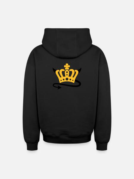 Teufel Krone - Oversized Heavyweight Unisex Zip Hoodie - Schwarz