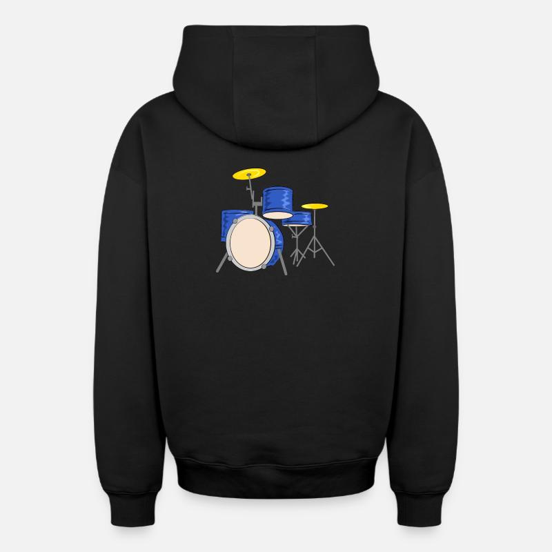 percussion - Sweat à capuche unisexe zippé oversize épais SPREAD - noir