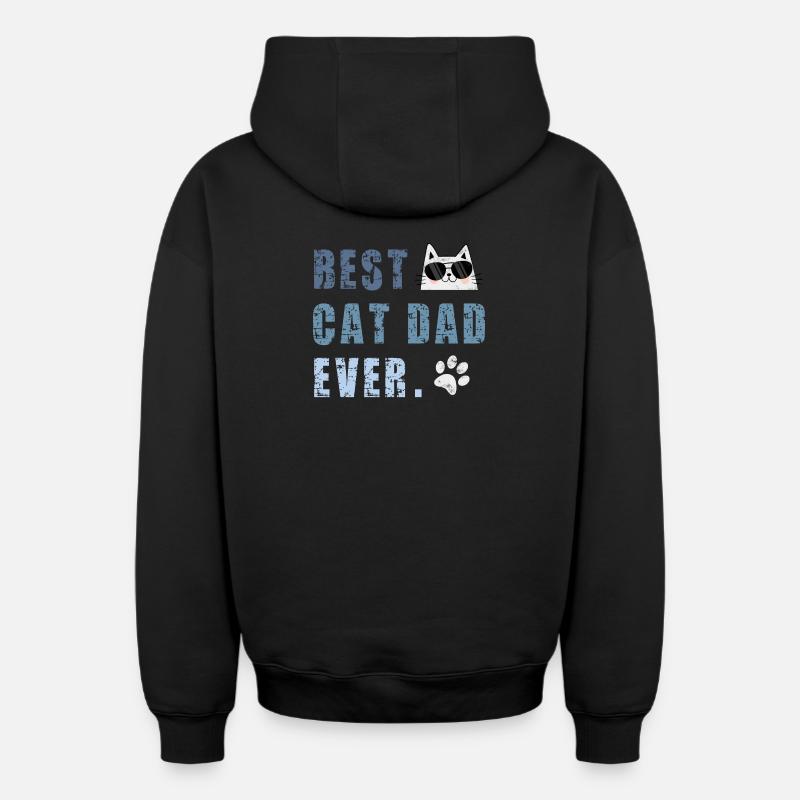 Chat Chats - Sweat à capuche unisexe zippé oversize épais SPREAD - noir