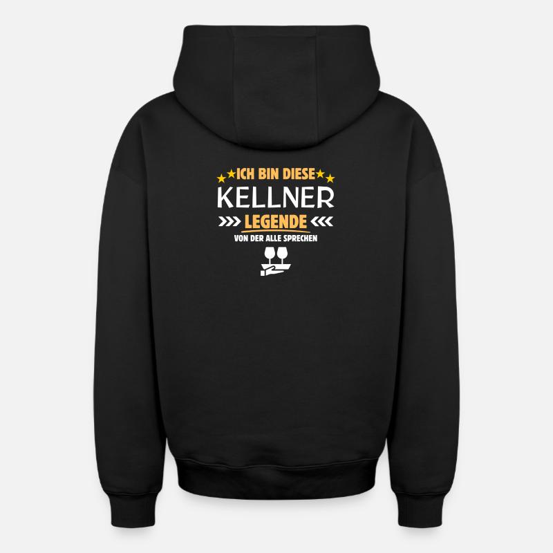 Kellner Legende - Oversized Heavyweight Unisex Zip Hoodie - Schwarz
