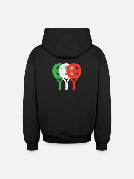 padel-italia2 - Oversized Heavyweight Unisex Zip Hoodie - black