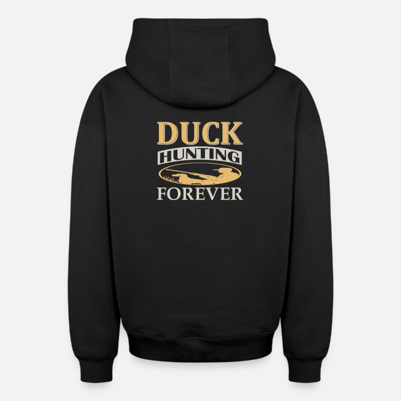 Chasse au canard - Sweat à capuche unisexe zippé oversize épais SPREAD - noir
