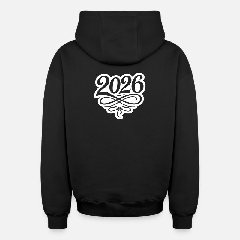 Année 2026 - Sweat à capuche unisexe zippé oversize épais SPREAD - noir