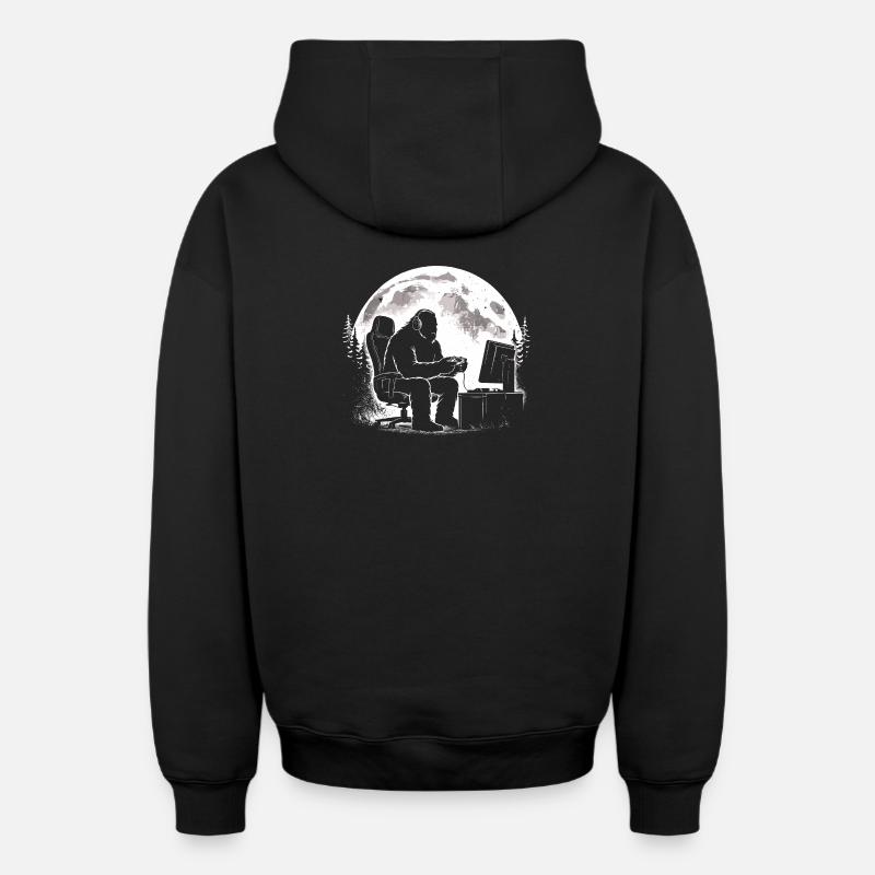 Bigfoot Gamer - Sweat à capuche unisexe zippé oversize épais SPREAD - noir