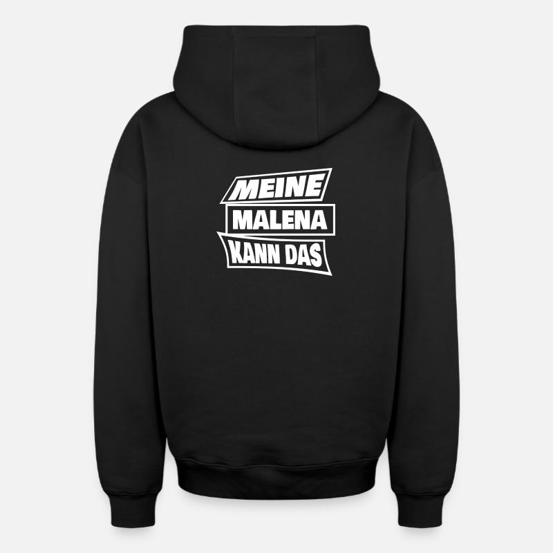 Malena als Sprueche - Oversized Heavyweight Unisex Zip Hoodie - Schwarz