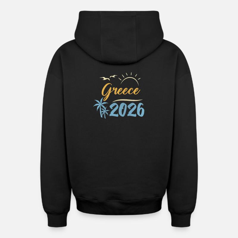 Grèce 2026 - Sweat à capuche unisexe zippé oversize épais SPREAD - noir