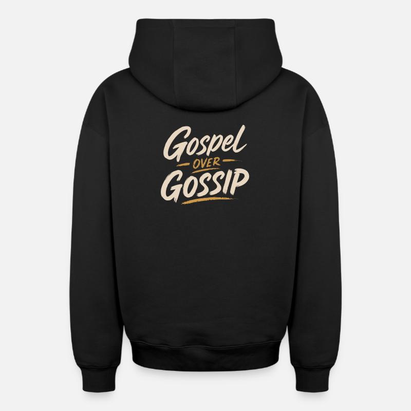 L’Évangile plutôt que les ragots - Sweat à capuche unisexe zippé oversize épais SPREAD - noir