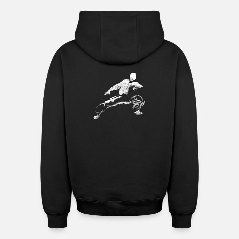 Kung-Fu Shaolin figure - Sweat à capuche unisexe zippé oversize épais SPREAD - noir