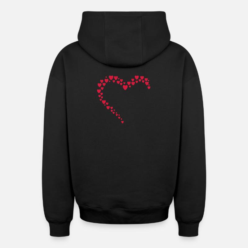 coeur - Sweat à capuche unisexe zippé oversize épais SPREAD - noir