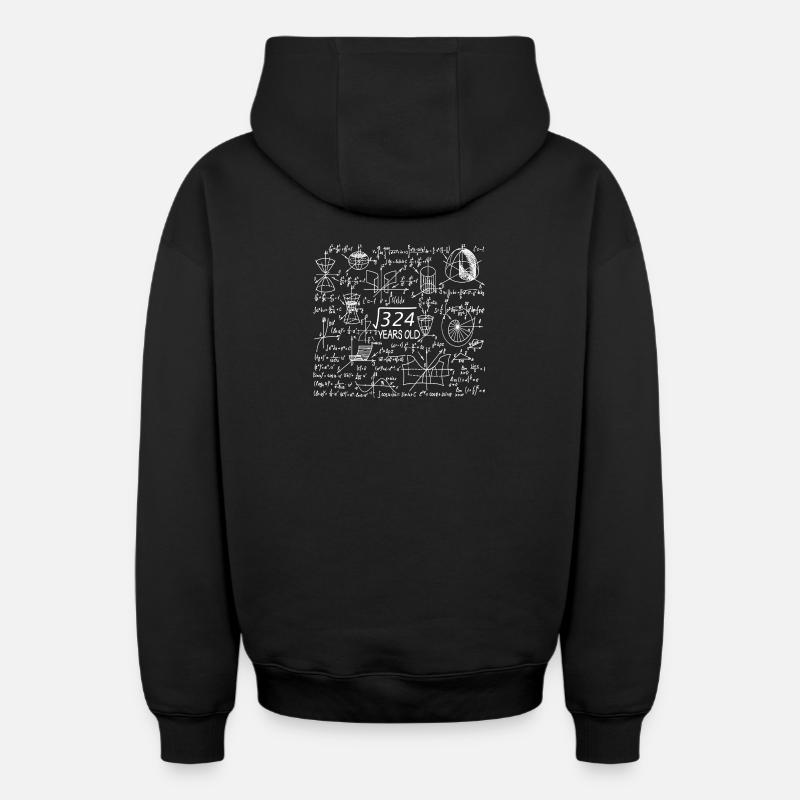 18e anniversaire Maths - Sweat à capuche unisexe zippé oversize épais SPREAD - noir
