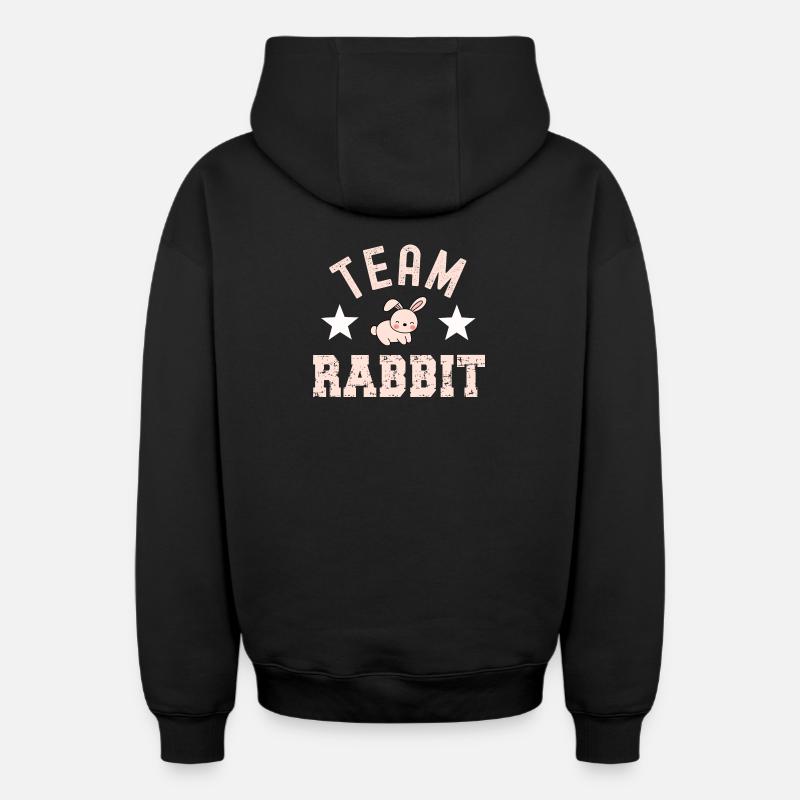 Lapin lapin - Sweat à capuche unisexe zippé oversize épais SPREAD - noir