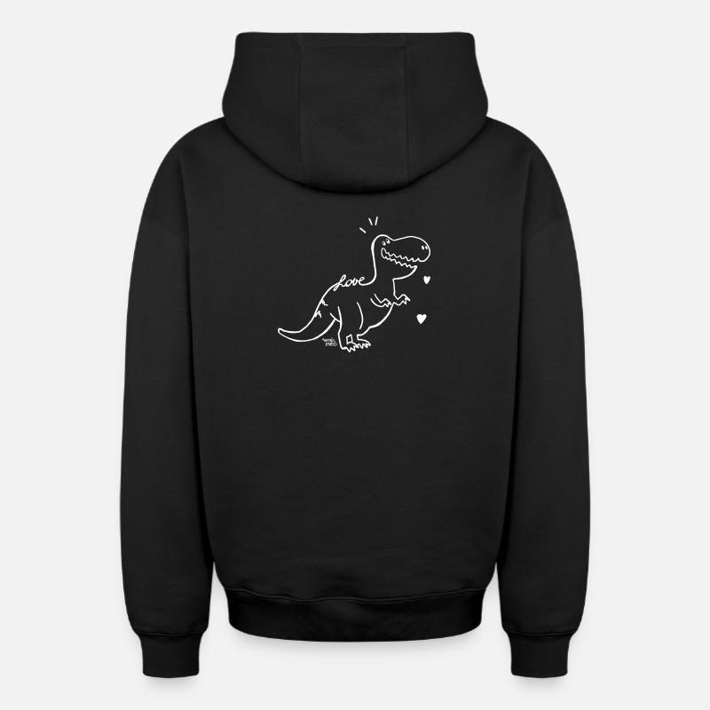 Dinosaure - bébé T-Rex - Sweat à capuche unisexe zippé oversize épais SPREAD - noir
