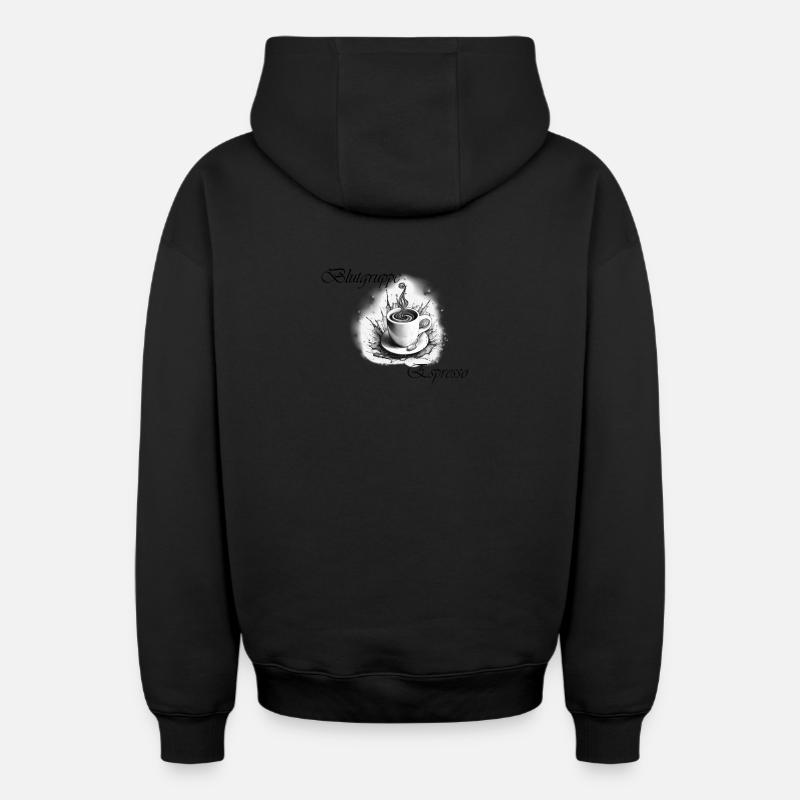 Groupe sanguin espresso 2 - Sweat à capuche unisexe zippé oversize épais SPREAD - noir