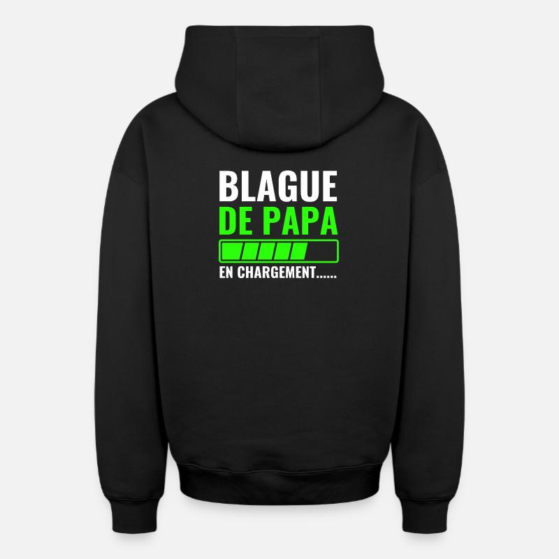 Papas Witz wird geladen - Oversized Heavyweight Unisex Zip Hoodie - Schwarz