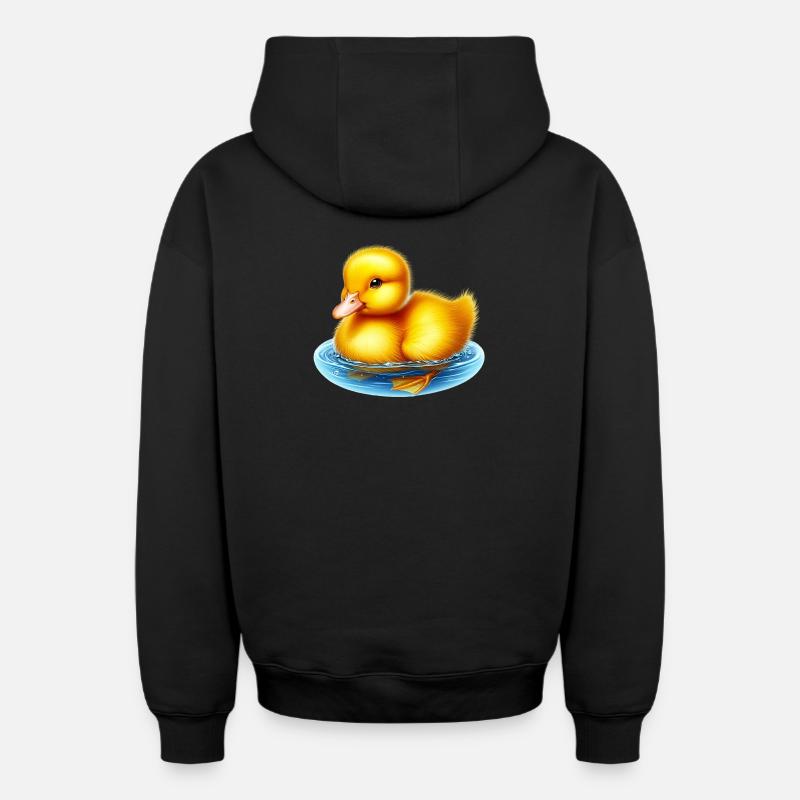 Caneton Canard Canard Canard - Sweat à capuche unisexe zippé oversize épais SPREAD - noir