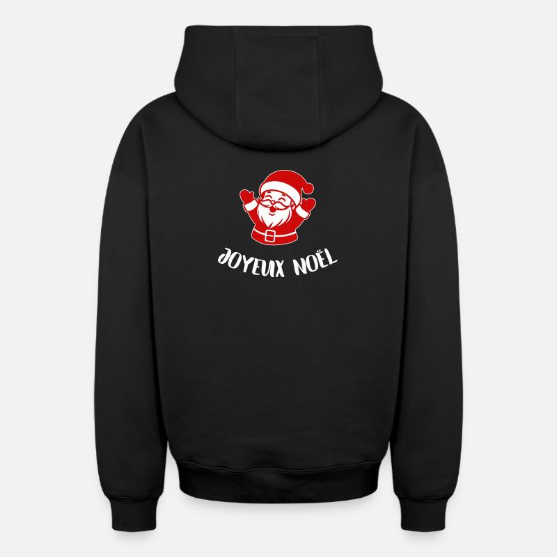 Joyeux Noël - Sweat à capuche unisexe zippé oversize épais SPREAD - noir