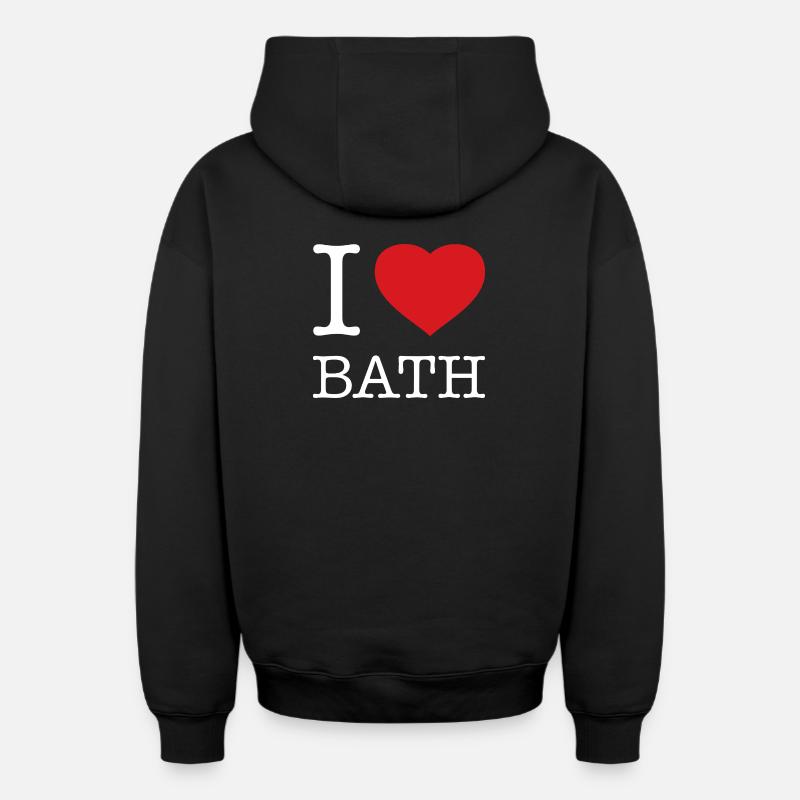 J’ADORE LE BAIN - Sweat à capuche unisexe zippé oversize épais SPREAD - noir