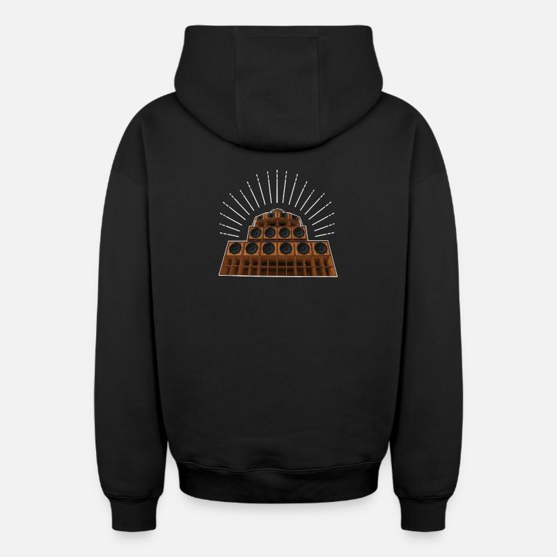 Système de sonorisation - Sweat à capuche unisexe zippé oversize épais SPREAD - noir