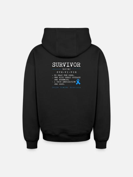 Darm Krebs Dickdarm - Oversized Heavyweight Unisex Zip Hoodie - Schwarz