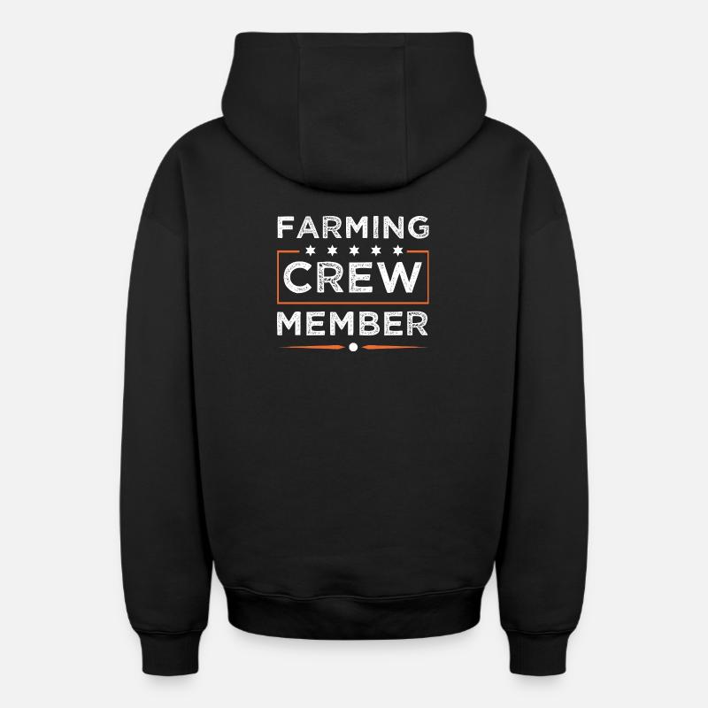 Farming Crew - Oversized Heavyweight Unisex Zip Hoodie - Schwarz