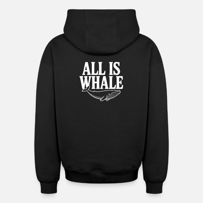 Tout est une baleine - Sweat à capuche unisexe zippé oversize épais SPREAD - noir