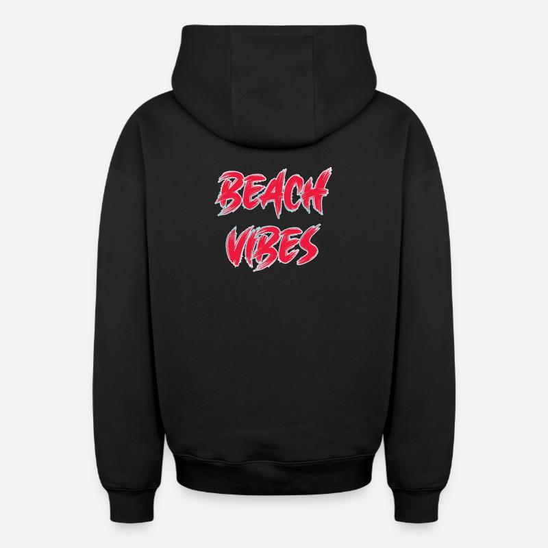Ambiance de plage - Sweat à capuche unisexe zippé oversize épais SPREAD - noir