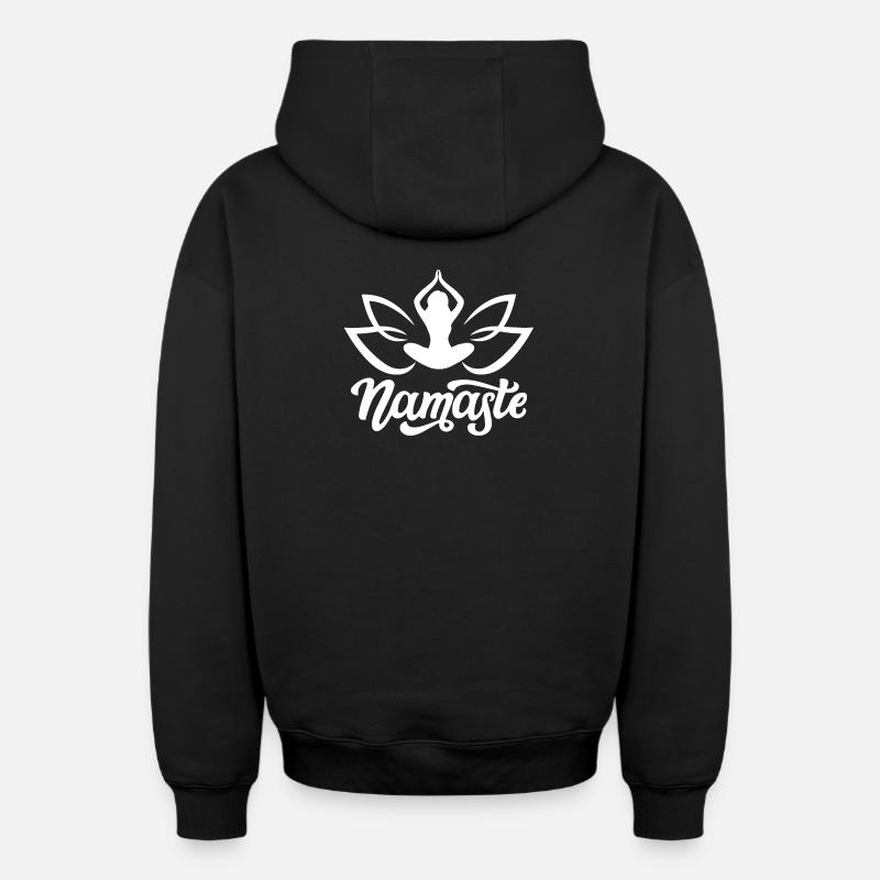 Namaste - Sweat à capuche unisexe zippé oversize épais SPREAD - noir