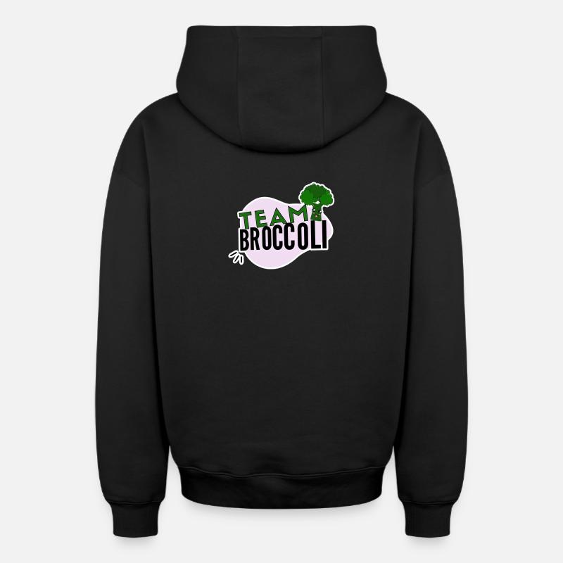 Équipe Brocoli - Sweat à capuche unisexe zippé oversize épais SPREAD - noir