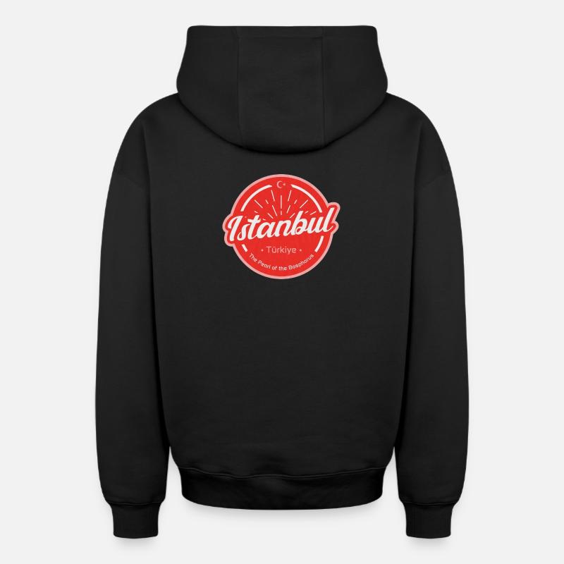Istanbul - Sweat à capuche unisexe zippé oversize épais SPREAD - noir