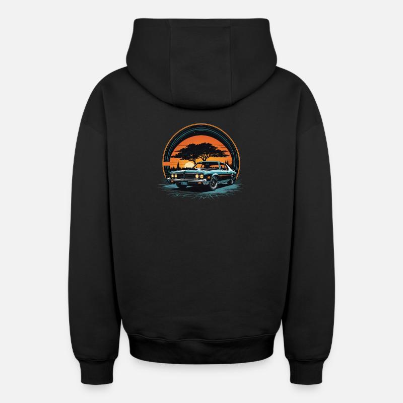car_01 - Sweat à capuche unisexe zippé oversize épais SPREAD - noir