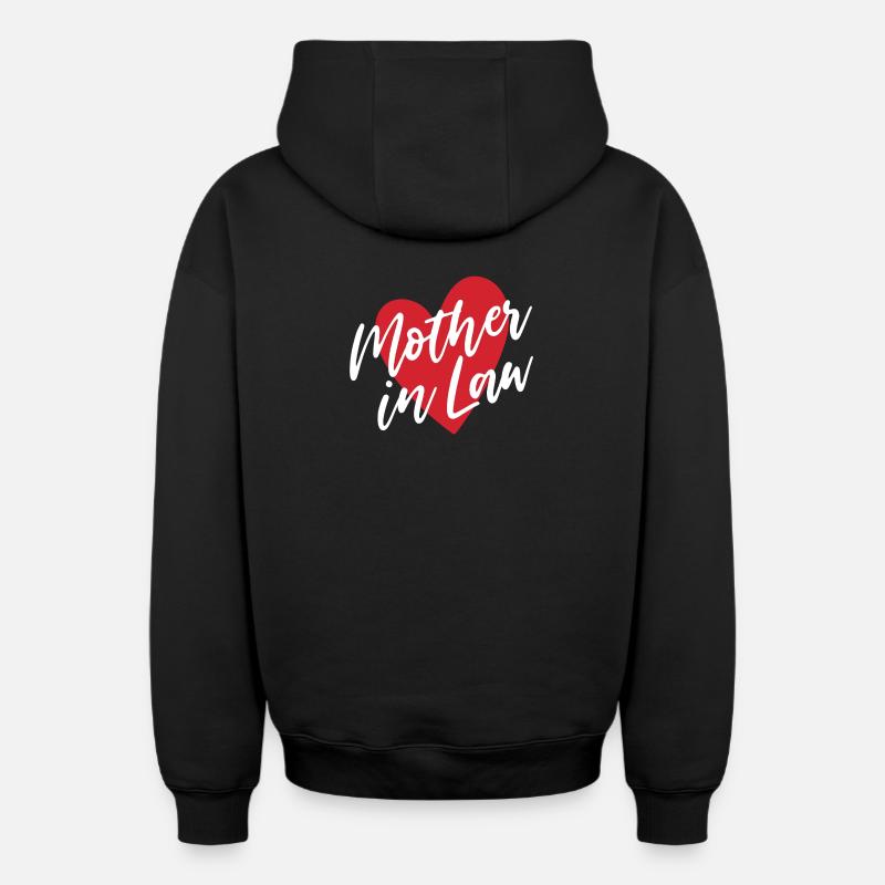 belle-mère - Sweat à capuche unisexe zippé oversize épais SPREAD - noir