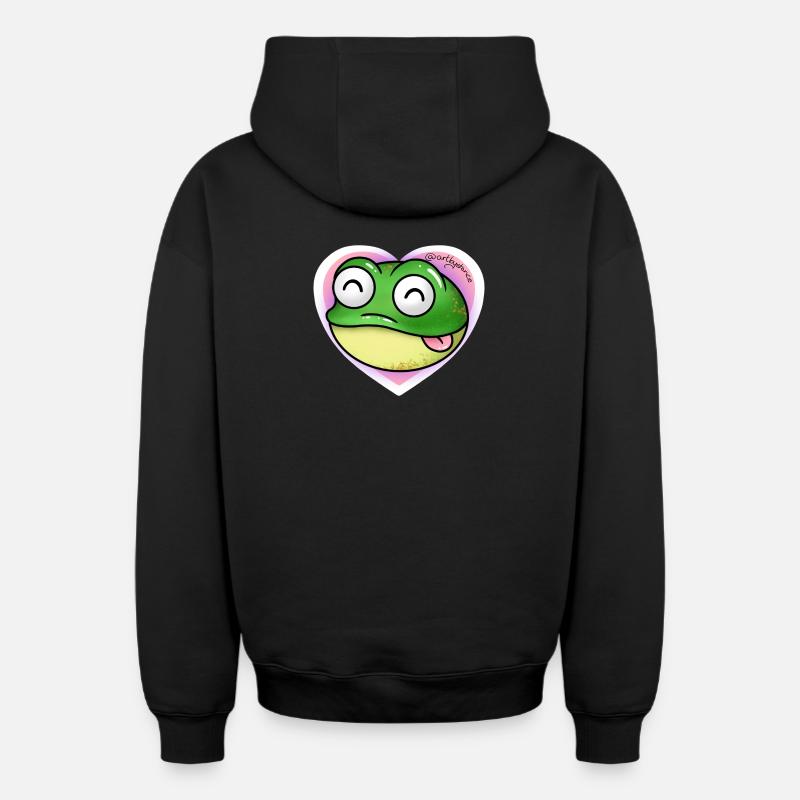 Grenouille - Sweat à capuche unisexe zippé oversize épais SPREAD - noir