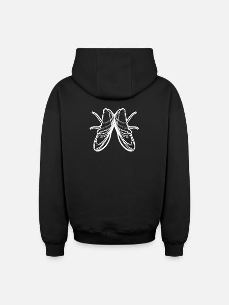 Ballet Shoes Drawing - Oversized Heavyweight Unisex Zip Hoodie - black