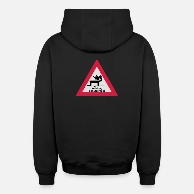 Attention tireurs - Sweat à capuche unisexe zippé oversize épais SPREAD - noir
