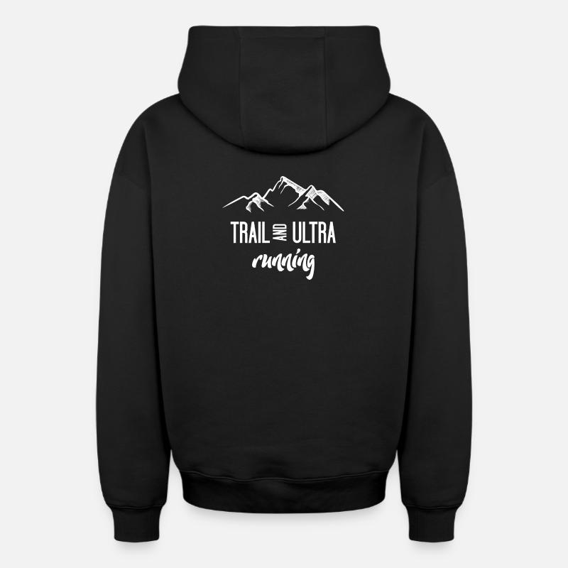 Trail et Ultra Running - Sweat à capuche unisexe zippé oversize épais SPREAD - noir