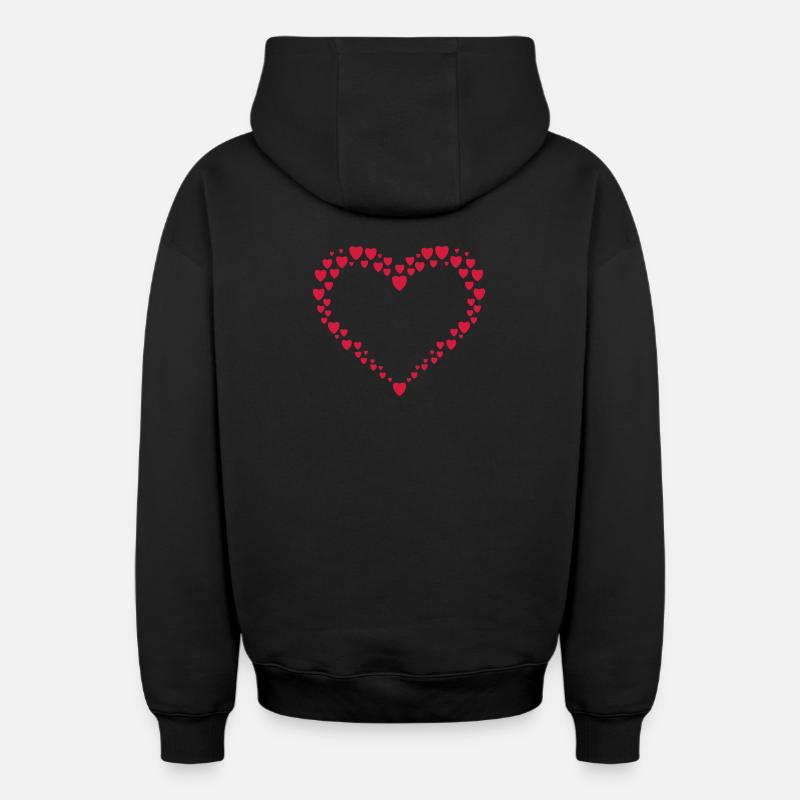 coeur - Sweat à capuche unisexe zippé oversize épais SPREAD - noir