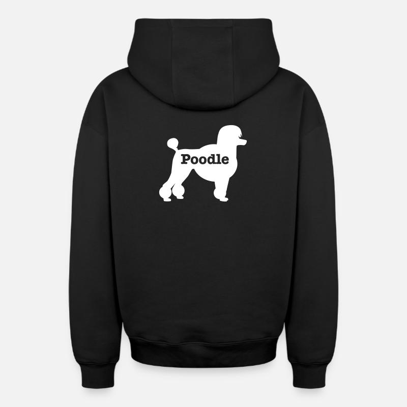 Caniche - Sweat à capuche unisexe zippé oversize épais SPREAD - noir