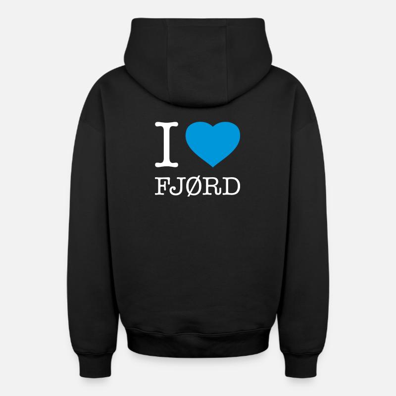 J’ADORE FJORD - Sweat à capuche unisexe zippé oversize épais SPREAD - noir