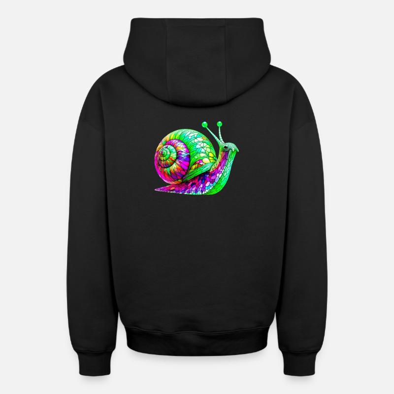Escargot - Sweat à capuche unisexe zippé oversize épais SPREAD - noir