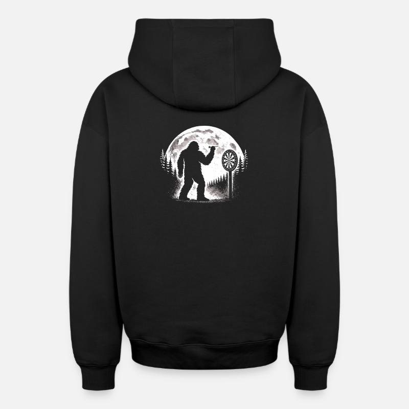 Fléchettes Bigfoot - Sweat à capuche unisexe zippé oversize épais SPREAD - noir