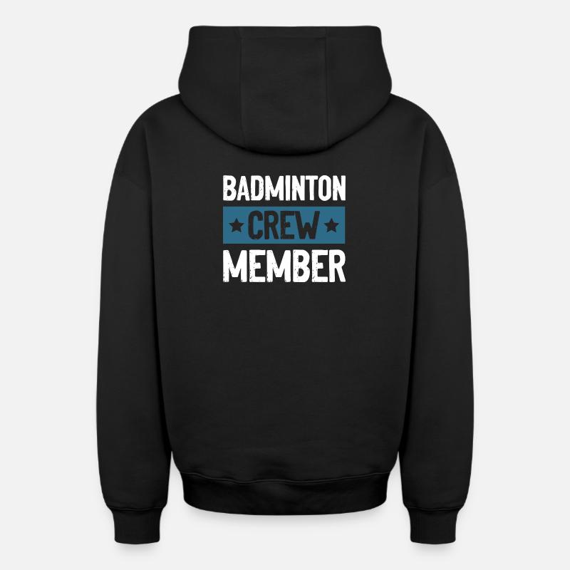 Badminton Crew - Oversized Heavyweight Unisex Zip Hoodie - Schwarz