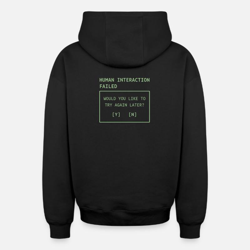 Interaction humaine échouée - Sweat à capuche unisexe zippé oversize épais SPREAD - noir