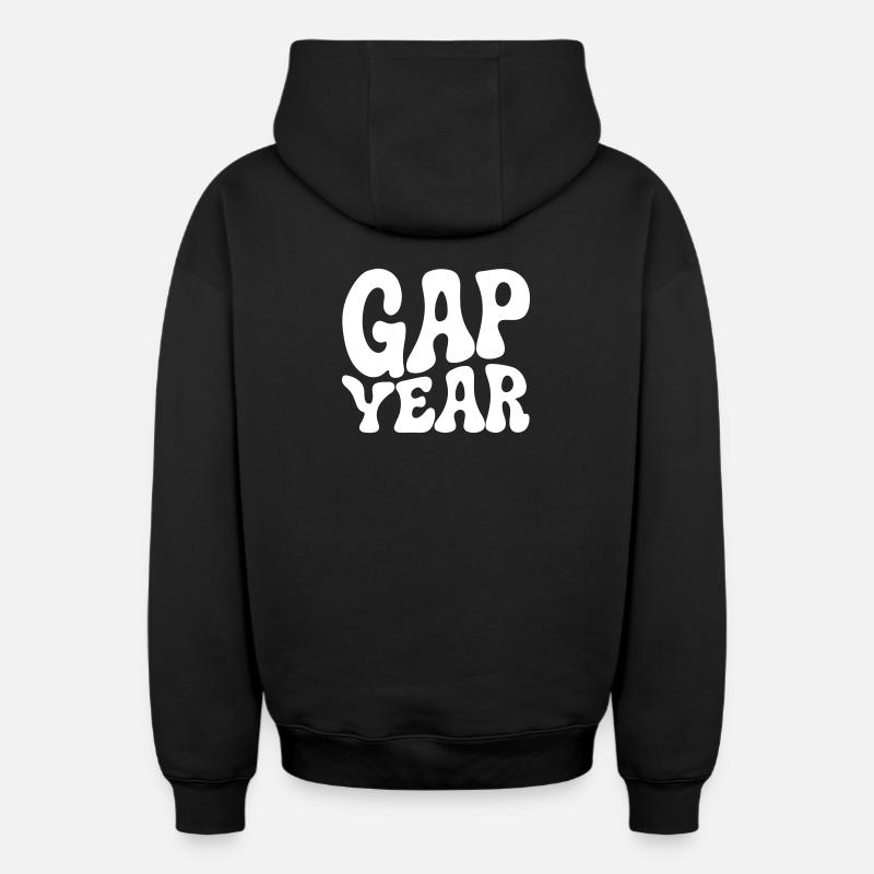 Lettrage rétro de l’année sabbatique - Sweat à capuche unisexe zippé oversize épais SPREAD - noir